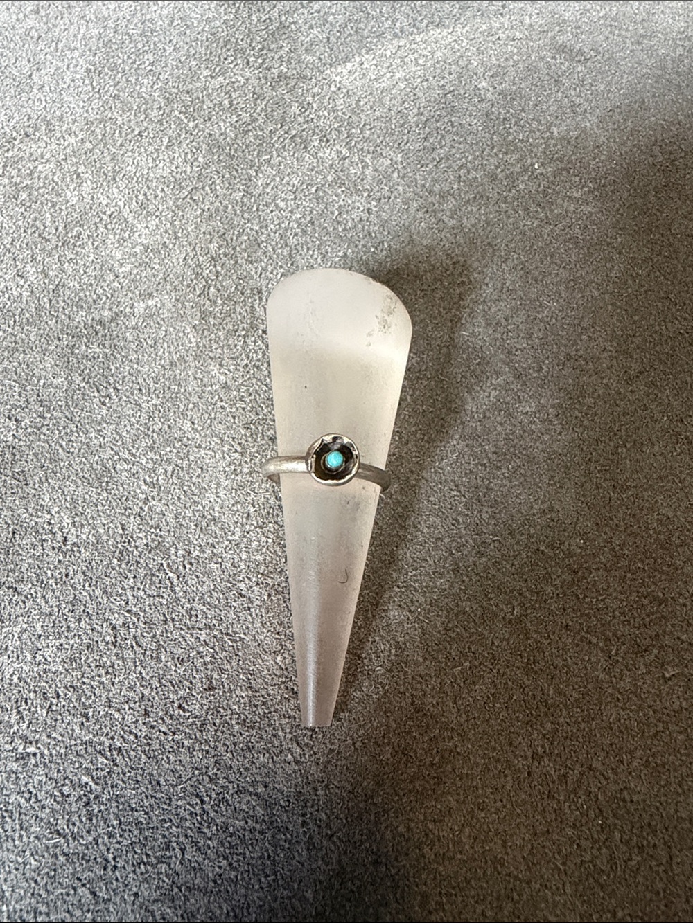 Silver and Turquoise Dainty Stacking Ring